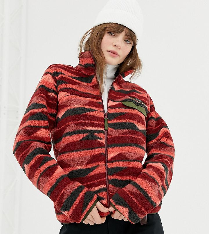 Columbia Mountain Side Heavyweight Full Zip Fleece In Red - Red