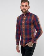 Fred Perry Twill Check Shirt In Red - Red