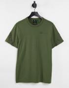 G-star T-shirt With Back Taping In Khaki-green