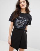 Mango Electric Cats Print T-shirt - Gray