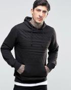 Another Influence Quilted Pull Over Hoodie - Black