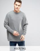 Asos Tall Extreme Oversized Sweatshirt In Gray - Gray