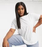 Asos Design Curve Ultimate Cotton T-shirt With Crew Neck In White - White