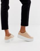 Asos Design Drama Chunky Lace Up Sneakers - Pink