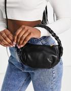 Glamorous Shoulder Bag With Plaited Strap In Black