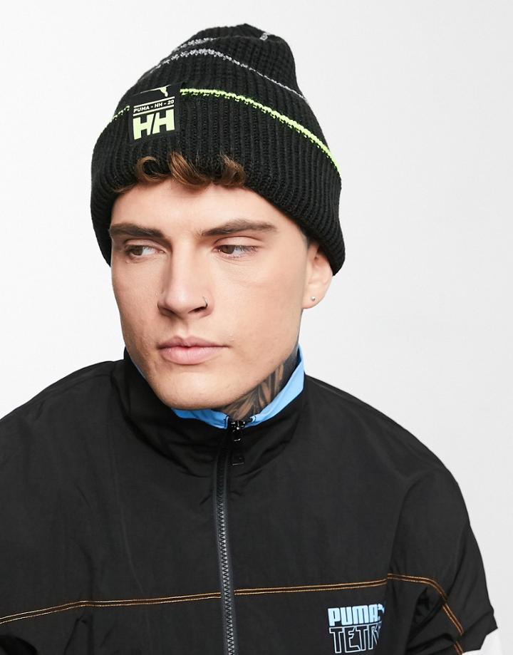Puma X Helly Hansen Logo Beanie In Black