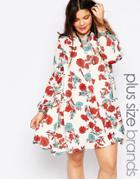Alice & You Printed Swing Dress With Sleeve Detail - Multi