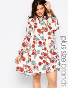 Alice & You Printed Swing Dress With Sleeve Detail - Multi