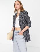 Urban Threads Oversized Blazer In Navy Check