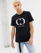 Criminal Damage T-shirt In Black With Check Logo - Black