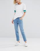 Weekday Ami Mid Waist Crop Jeans - Blue