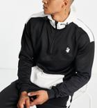 South Beach 1/4 Zip Hoodie In Black And White