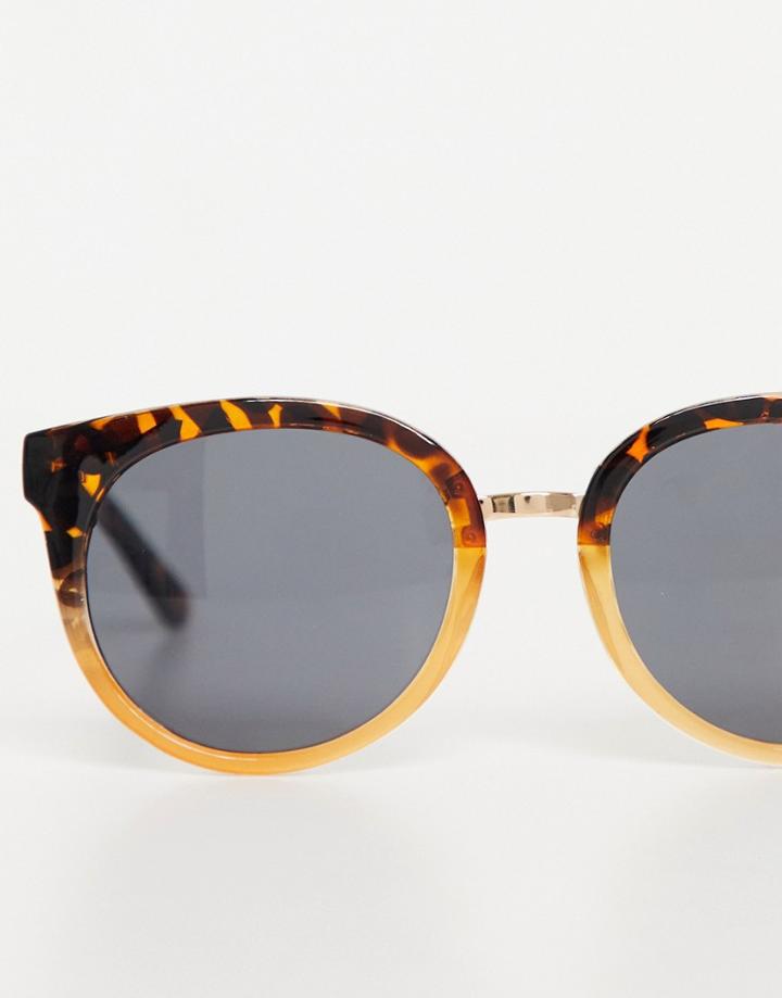 A.kjaerbede Gray Womens Oversized Cat Eye Sunglasses In Brown Tort Fade-orange