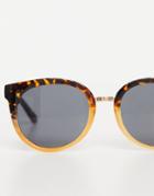 A.kjaerbede Gray Womens Oversized Cat Eye Sunglasses In Brown Tort Fade-orange
