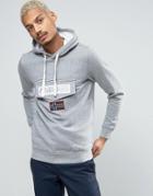 Napapijri Burgee Logo Hoodie In Gray Marl - Gray