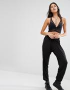 Haute Body Black Popper Track Pant - Black
