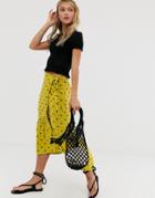 Miss Selfridge Wrap Skirt In Polka Dot - Green