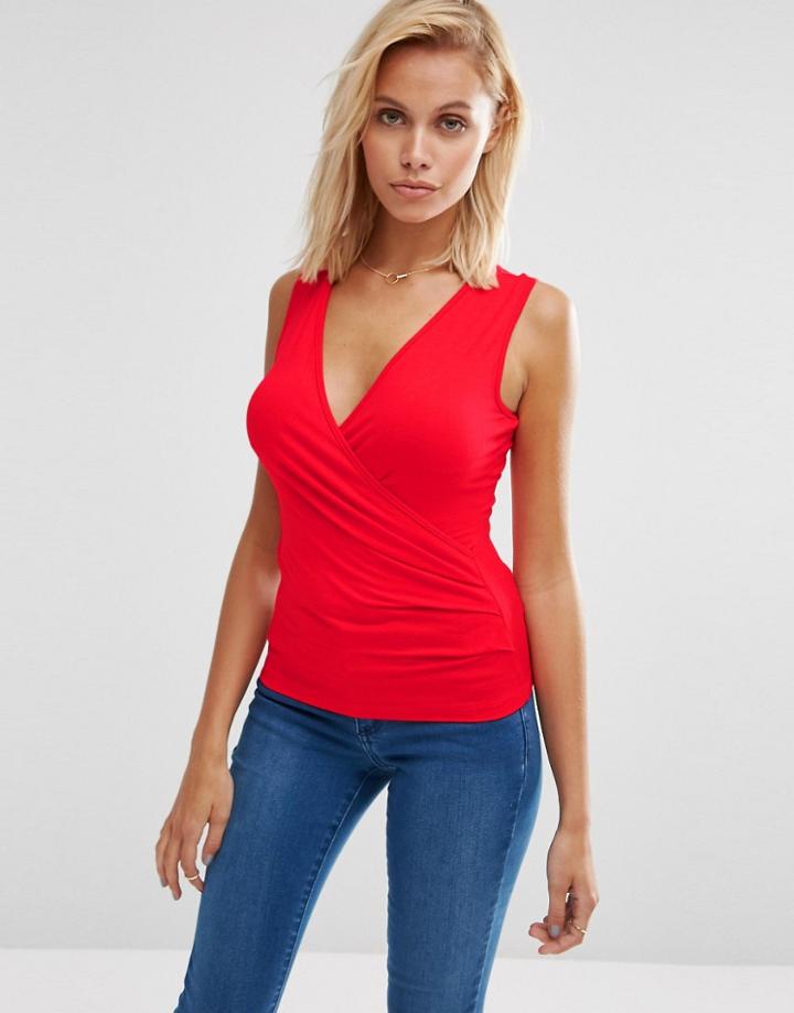 Asos Wrap Front Sleeveless Top - Blue