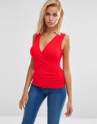 Asos Wrap Front Sleeveless Top - Blue