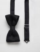 Twisted Tailor Knitted Bow Tie In Black - Black