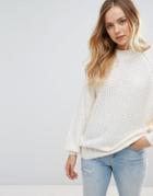 Brave Soul Fez Loose Fit Sweater - Cream
