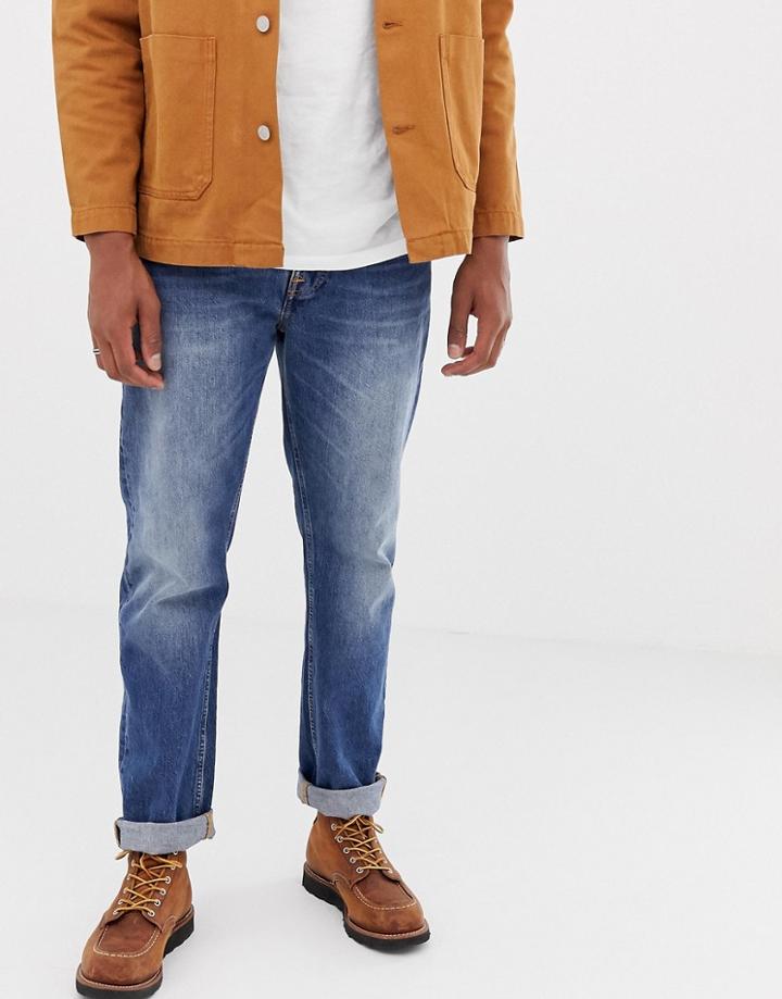 Nudie Jeans Co Sleepy Sixten Loose Tapered Fit Jeans In Celestial Orange-blue