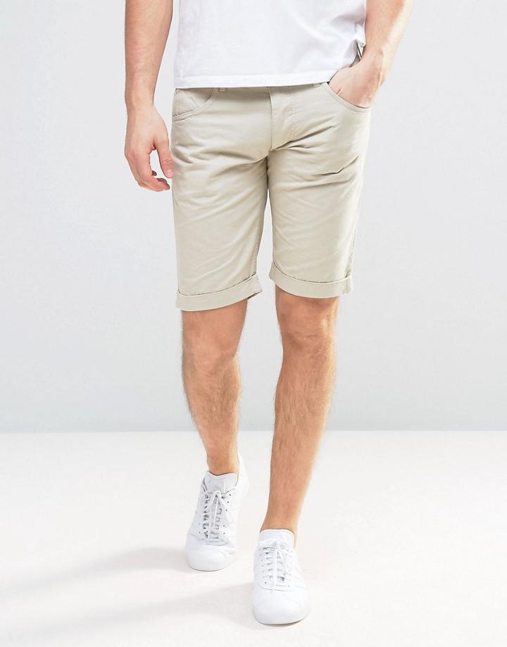 Armani Jeans 5 Pocket Slim Fit Shorts In Beige - Beige