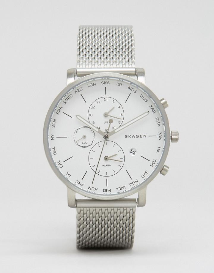 Skagen Chronograph Mesh Watch In Silver Skw6301 - Silver