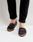 Asos Espadrilles In Camo With Black Wedge - Brown