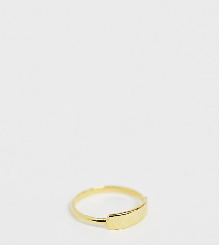 Kingsley Ryan Sterling Silver Gold Plated Gold Tab Ring - Gold
