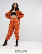 Milk It Vintage Overdyed Military Pants In Camo - Orange