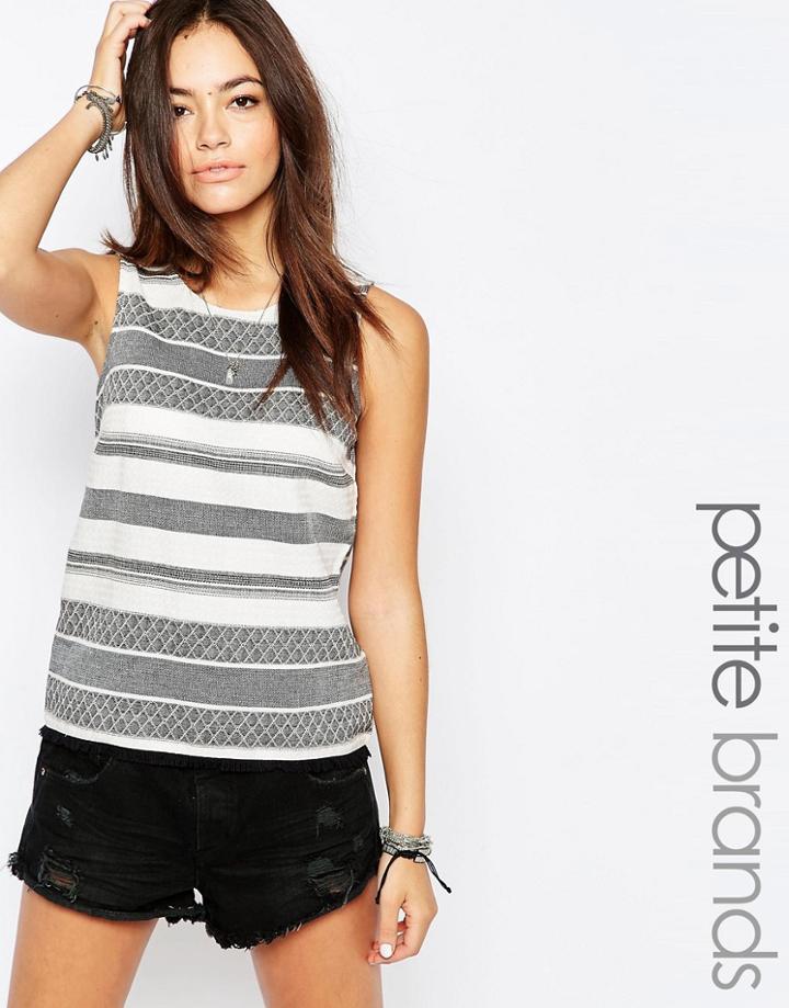 New Look Petite Jacquard Top - Cream