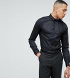 Noak Tall Skinny Shirt With Concealed Placket - Black