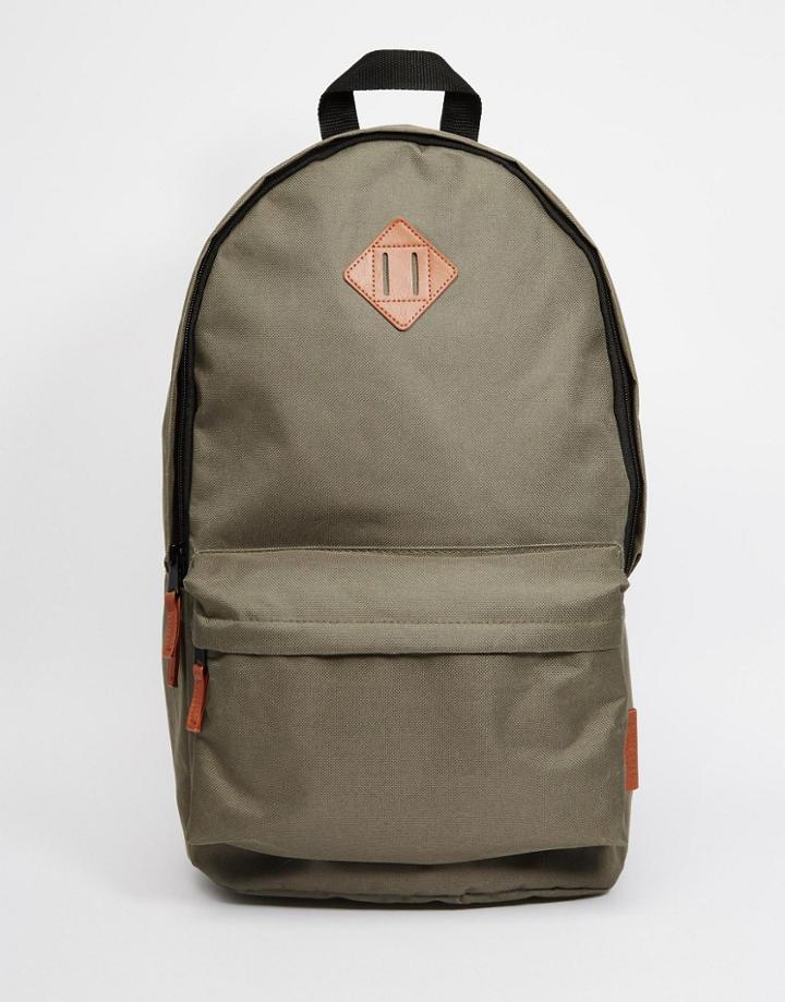 Pull & Bear Canvas Backpack - Khaki