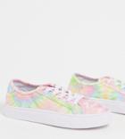Asos Design Wide Fit Dizzy Lace-up Sneakers In Multi Tie Dye
