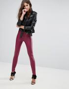 Forever Unique Pu Skinny Pants - Pink