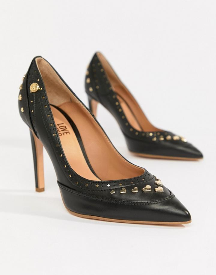 Love Moschino Studded Heeled Shoes - Black