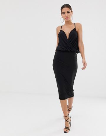 Koco & K Soft Touch Midi Pencil Skirt In Black - Black