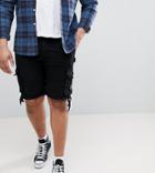 Duke Plus Cargo Shorts With Pockets In Black - Black
