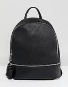 Stradivarius Tassel Detail Mini Backpack - Black