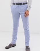Asos Design Wedding Skinny Suit Pants In Lilac Cross Hatch-purple