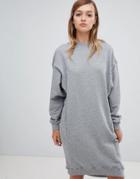 Monki Sweat Dress In Dark Gray - Gray