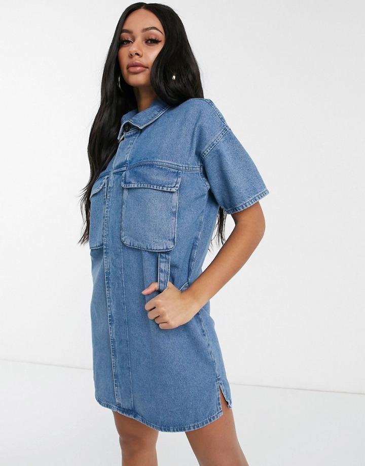 Asos Design Premium Lace Mini Skater Dress In Mink-pink
