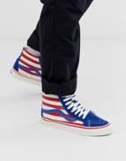 Vans Anaheim Stripe Sk8-hi Sneakers In Red/blue-white