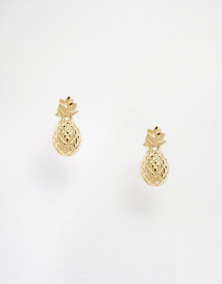 Orelia Pineapple Stud Earrings - Gold