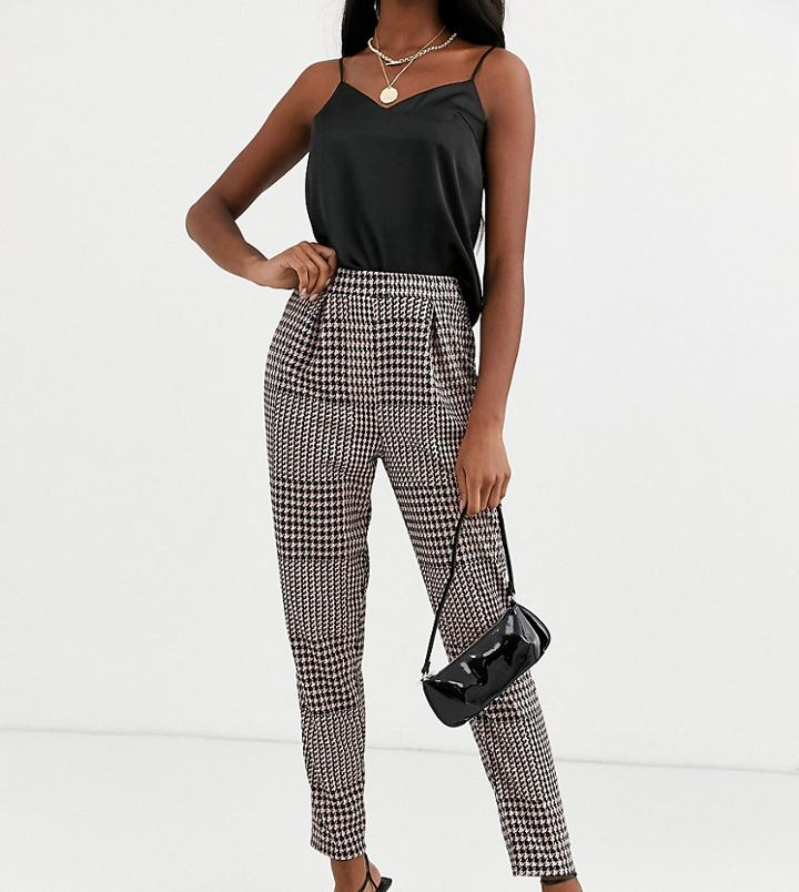 Asos Design Tall Check Jacquard Peg Pants