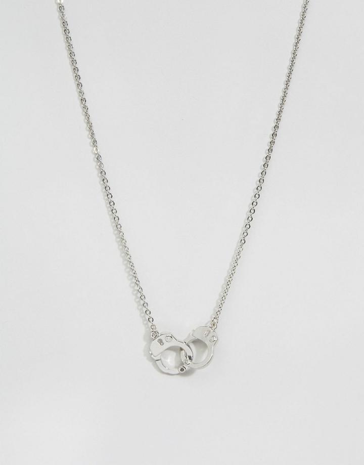 Asos Sleek Handcuff Necklace - Silver