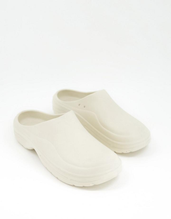 Asos Design Molded Clog In Stone-neutral