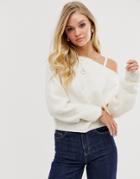 & Other Stories Off Shoulder Sweater In Off White-cream