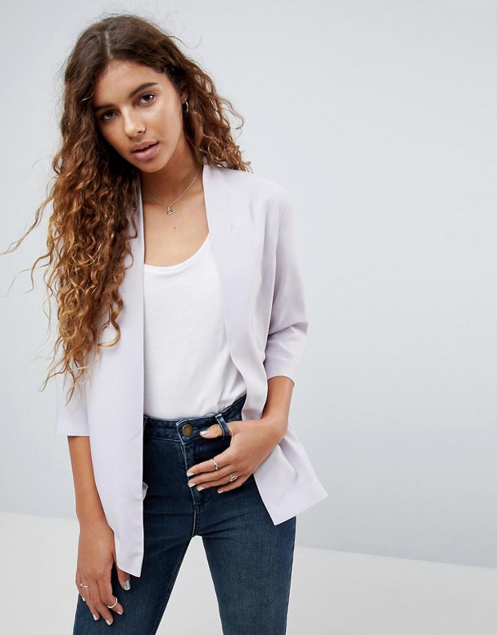 Asos Soft Chuck On Blazer - Silver